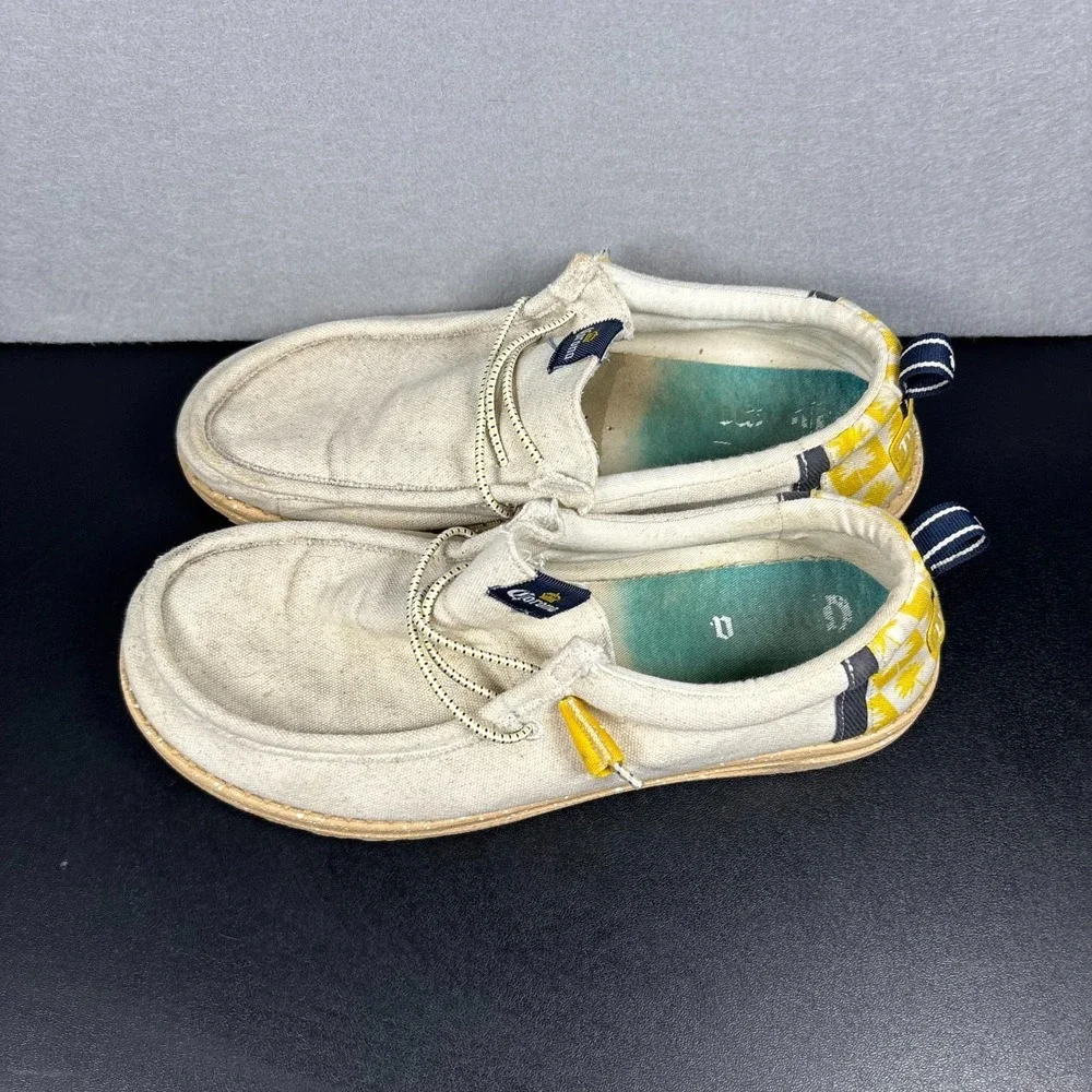 HeyDude x Corona Wally Mens Size 10 Natural White Canvas Slip On Casual Shoes